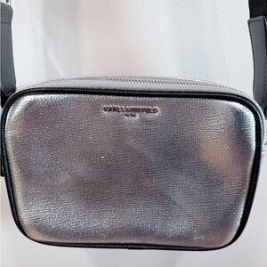 Karl Lagerfeld Metallic Silver Shoulder Bag